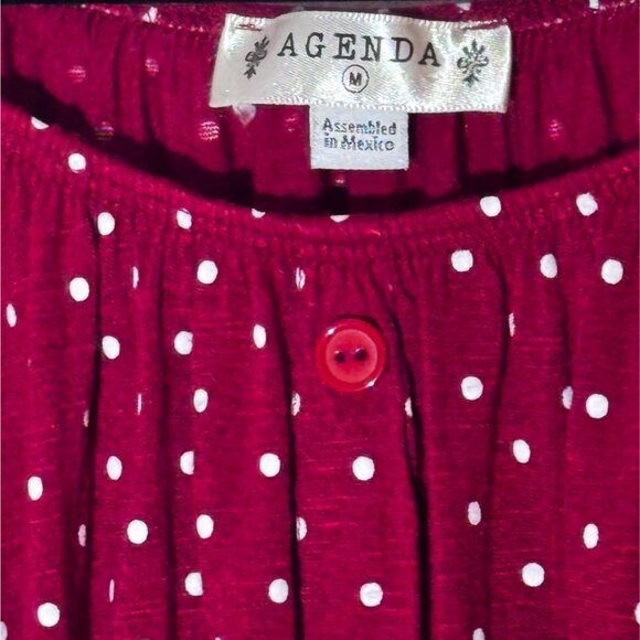 Chic Raspberry Versatile Short Sleeve Blouse & White Polka Dots - Picture 4 of 6